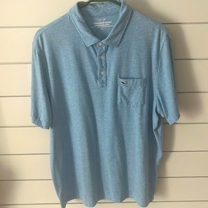 Vineyard Vines Edgartown Polo. Men’s Large. Blue Microstripe.
